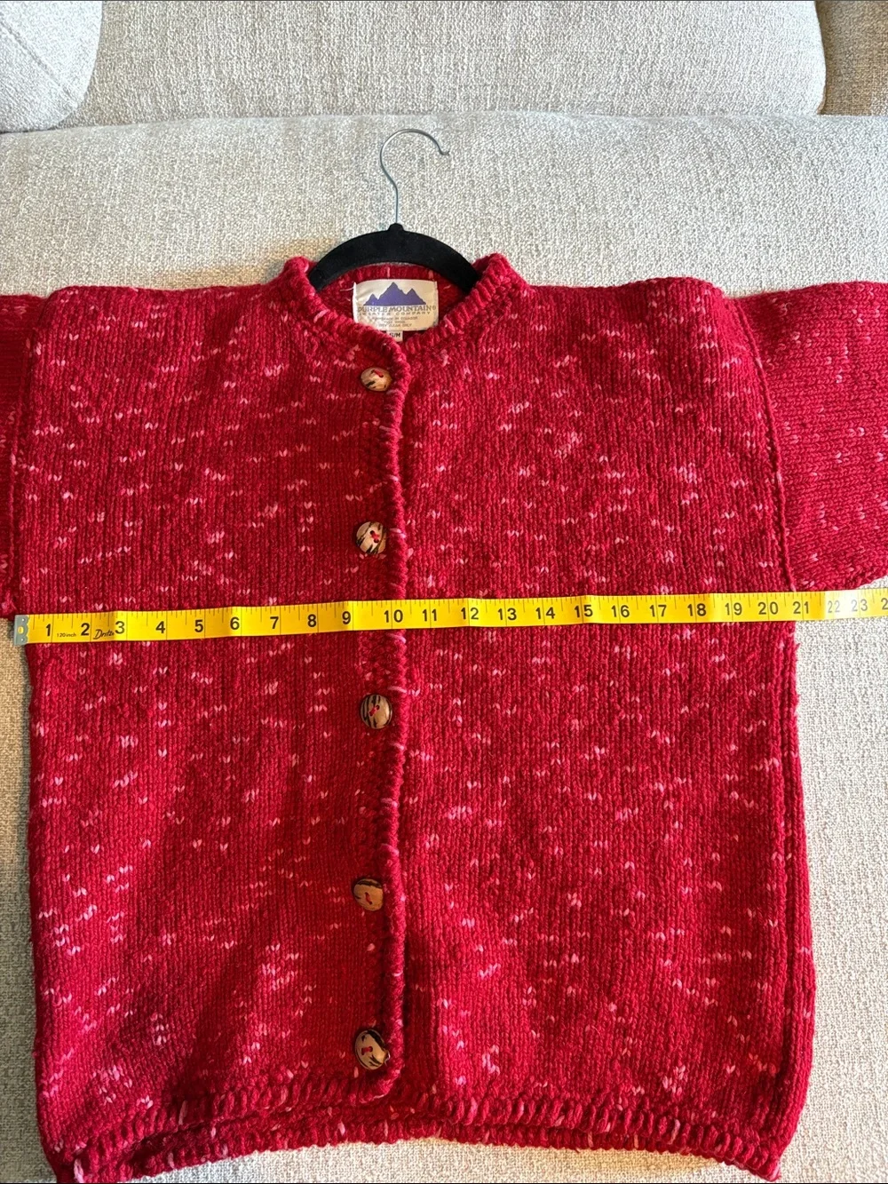 Vintage Purple Mountain Weather Gear Red Speckled Cardigan Sweater Womens S/M